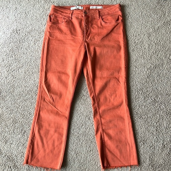 Pilcro Anthropologie High Rise Bootcut Orange Stretch Jeans - Picture 3 of 9